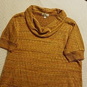 Short sleeve cowl neck sweater